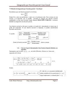 Integración por fracción parcial-caso lineal I.elimont
