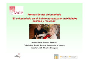 Formación del Voluntariado ‘El voluntariado en el ámbito hospitalario: habilidades