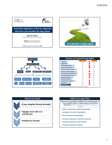 Los desafíos a largo plazo Economía Argentina: Entre las urgencias 21/03/2016