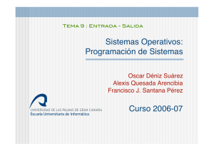 Sistemas Operativos: Programación de Sistemas Curso 2006-07 Oscar Déniz Suárez