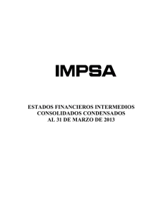 IMPSA - Financial Statements 1Q 2013