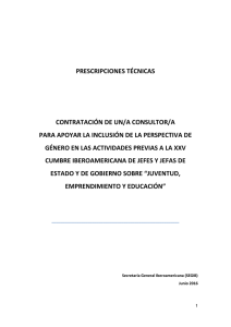 Consultoría para apoyar la inclusión de la persp