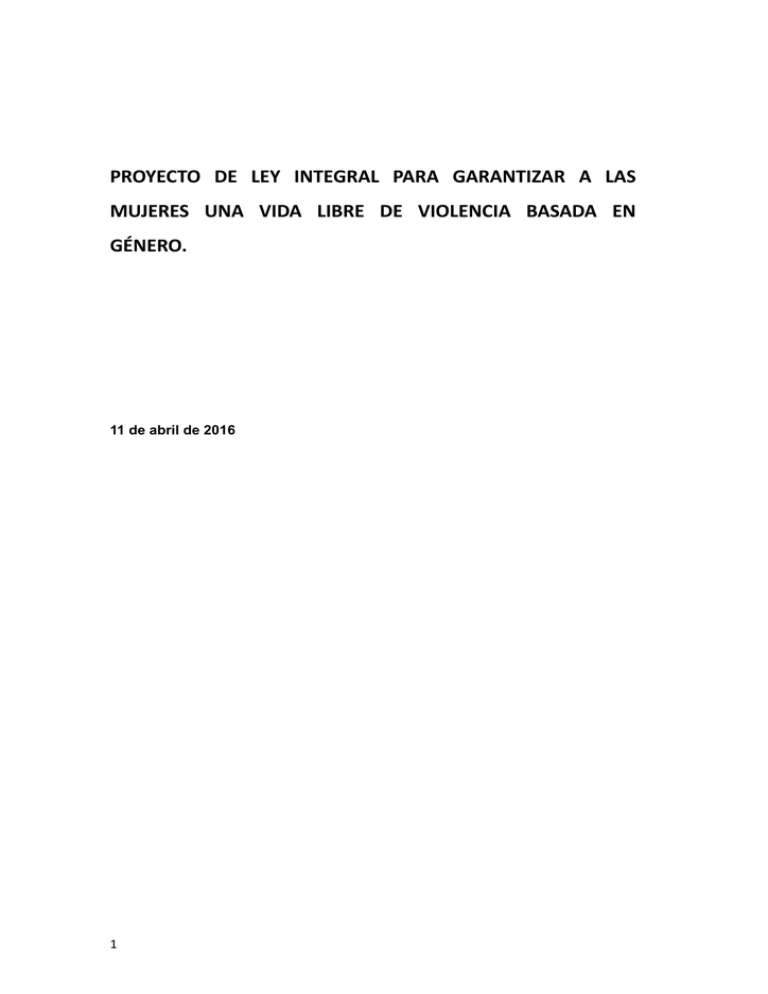 Ley Integral Para Garantizar A Las Mujeres Una Vida Libre De Violencia ...