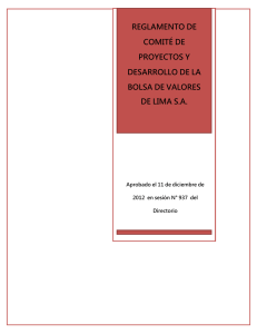 Reglamento del Comite de Proyectos y Desarrollo de la BVL (10-12-2012)