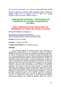 Rev.int.med.cienc.act.fís.deporte - vol. 8 -  número 32 - diciembre 2008 -...  De Hoyo, M.; Sañudo, B. y Carrasco, L. (2008). Composición...