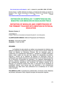 Rev.int.med.cienc.act.fís.deporte - vol. 9 -  número 34 - junio 2009 -...  Romero Cerezo, C. (2009). Definición de módulos y competencias del...