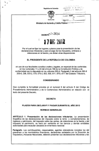 Decreto_2634_17_Dic_20112 Plazos declaraciones 2010