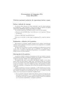 Procesamiento de Lenguajes (PL) Curso 2014/2015 Pr´