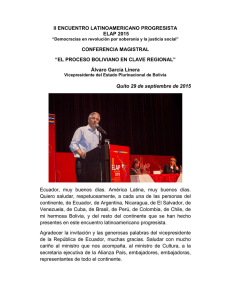 II ENCUENTRO LATINOAMERICANO PROGRESISTA ELAP 2015 CONFERENCIA MAGISTRAL