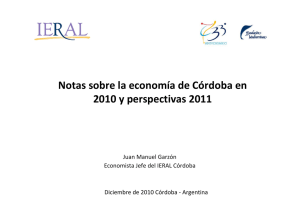 Notas sobre la economía de Córdoba en 2010 y perspectivas 2011