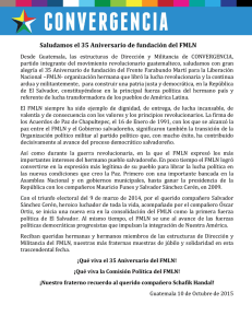Saludamos el 35 Aniversario de fundación del FMLN