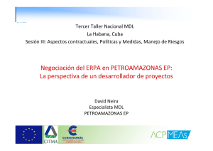 Negociación del ERPA en PETROAMAZONAS EP: La perspectiva de un desarrollador de proyectos