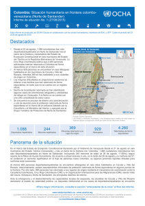 Colombia:  venezolana (Norte de Santander) Informe de situación No. 1 (27/08/2015)