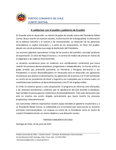 A solidarizar con el pueblo y gobierno de Ecuador