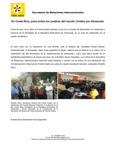 Comunicado de solidaridad con Venezuela, por Frente Amplio (Costa Rica) (DOWNLOAD - PDF)