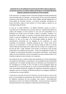 Resolución Por la cual el Regional Sur del Foro de... los derechos humanos a los poderes públicos del Paraguay y...