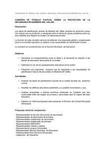 Comisión de trabajo puntual sobre la Proyección de la Secundaria en Barberà del Vallès