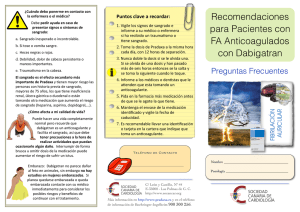 Recomendaciones para pacientes con FA anticoagulados con Dabigatran