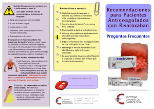 Recomendaciones para pacientes con FA anticoagulados con Rivaroxaban