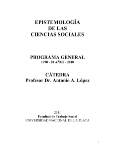 Propuesta Pedagógica Epistemología 2011