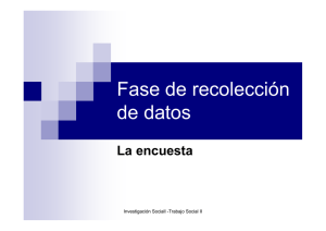Articulación con Investigación Social I - Fase de recolección de datos