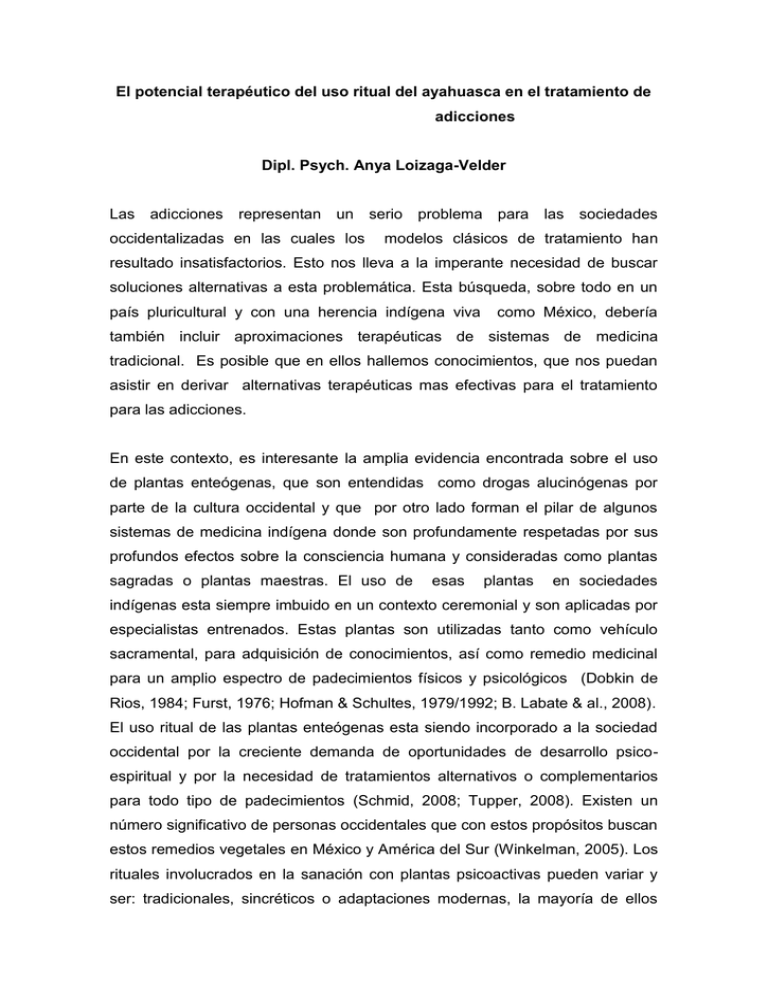 El Potencial Terap Utico Del Uso Ceremonial De La Ayahuasca En El ...