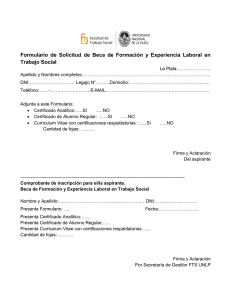 Formulario de solicitud de becas de formación 2015