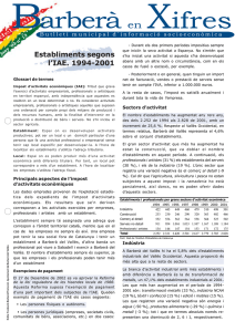 Establiments segons l IAE. 1994-2001 (Jun. 2003 - Núm. 13)