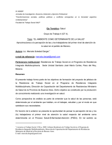 "El ambiente como determinante de la salud" Aproximaciones a la percepci n de las y los trabajadores del primer nivel de atenci n de la salud en el partido de Moreno