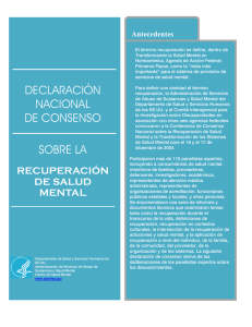 Declaración nacional de consenso sobre la recuperación de salud mental