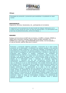 Estrategias de promoción y prevención -Asociaciones de SM de Andújar y USMC Andújar
