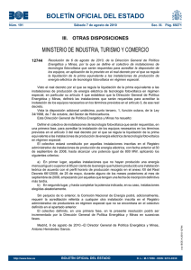 BOLETÍN OFICIAL DEL ESTADO MINISTERIO DE INDUSTRIA, TURISMO Y COMERCIO 12744