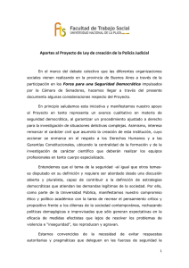 Documento: Aportes al Proyecto de Ley de creaci n de la Polic a Judicial