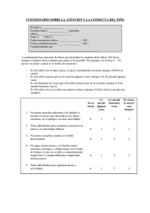 Cuestionario sobre la Atención y la Conducta del niño (DSM-IV) 4 años