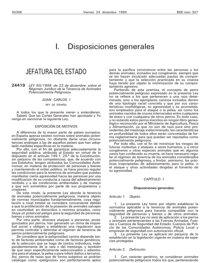 Llei 50/1999, De 23 De Desembre, Sobre El Règim Jurídic De La Tinença D ...