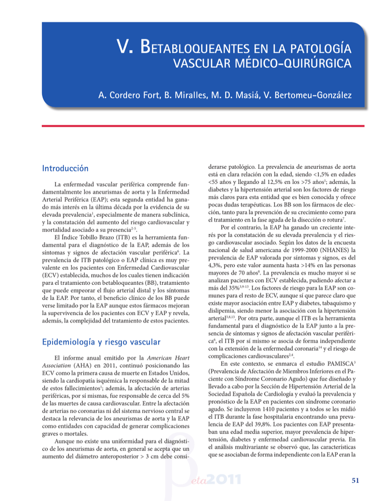 Betabloqueantes En La Patología Vascular Médico-quirúrgica