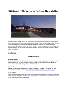 Thompson School Newsletter April 2015-2016 Spanish