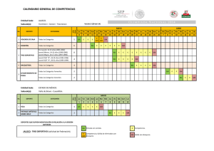 Calendario General de Competencia para la Olimpiada Nacional 2014 de la Entidad Sedes Jalisco y Estado de México (Versión 3)