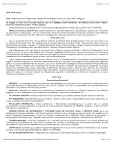 Ley Federal de Transparencia Lineamientos para la integración y actualización del Registro Nacional de Cultura Física y Deporte