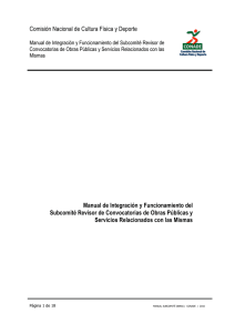 Manual de Integracion y Funcionamiento del Subcomité Revisor de Convocatorias de Obras Públicas y Servicios relacionados con las mismas