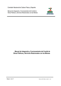 Manual de Integraci n y Funcionamiento del Comit de Obras P blicas y Servicios Relacionados con las Mismas