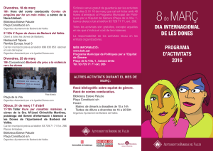 programa d'activitats per commemorar el 8 de març, Dia Internacional de les Dones.