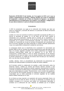 Resolución del Ararteko, de 03 de Agosto de 2016