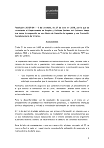 Resolución del Ararteko, de 27 de Junio de 2016
