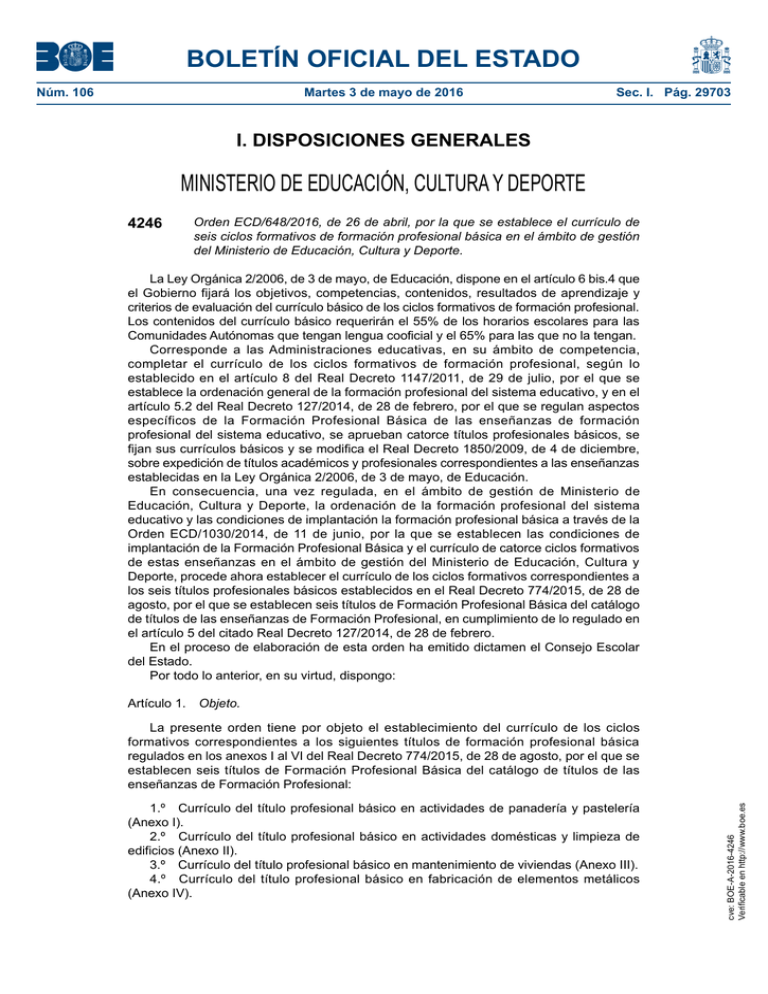 Publicados Seis Nuevos Curr Culos De Seis Ciclos Formativos De Formaci ...