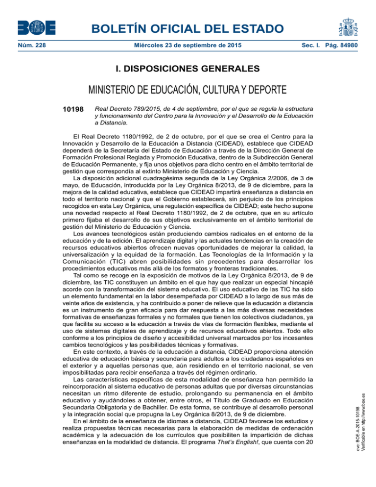 Regulados La Estructura Y Funcionamiento Del Centro Para La Innovaci N ...