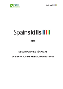 2015  DESCRIPCIONES TÉCNICAS 35 SERVICIOS DE RESTAURANTE Y BAR