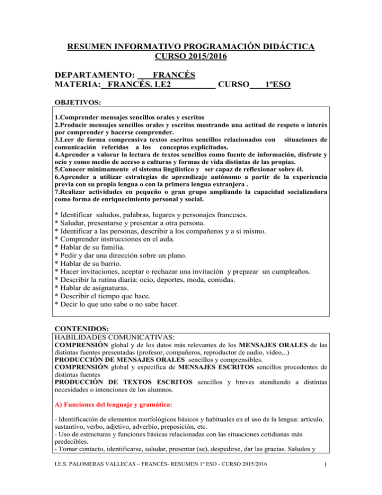 Download this file 1º ESO FRANCÉS pdf