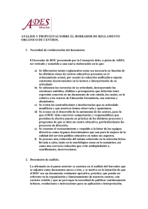 4Âº.- AnÃ¡lisis y PROPUESTA sobre el borrador del Reglamento OrgÃ¡nico de Centros presentado por la ConsejerÃ­a de EducaciÃ³n, FormaciÃ³n y Empleo.