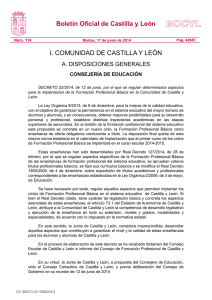 DECRETO 22/2014, de 12 de junio, por el que se regulan determinados aspectos para la implantaci n de la Formaci n Profesional B sica en la Comunidad de Castilla y Le n.
